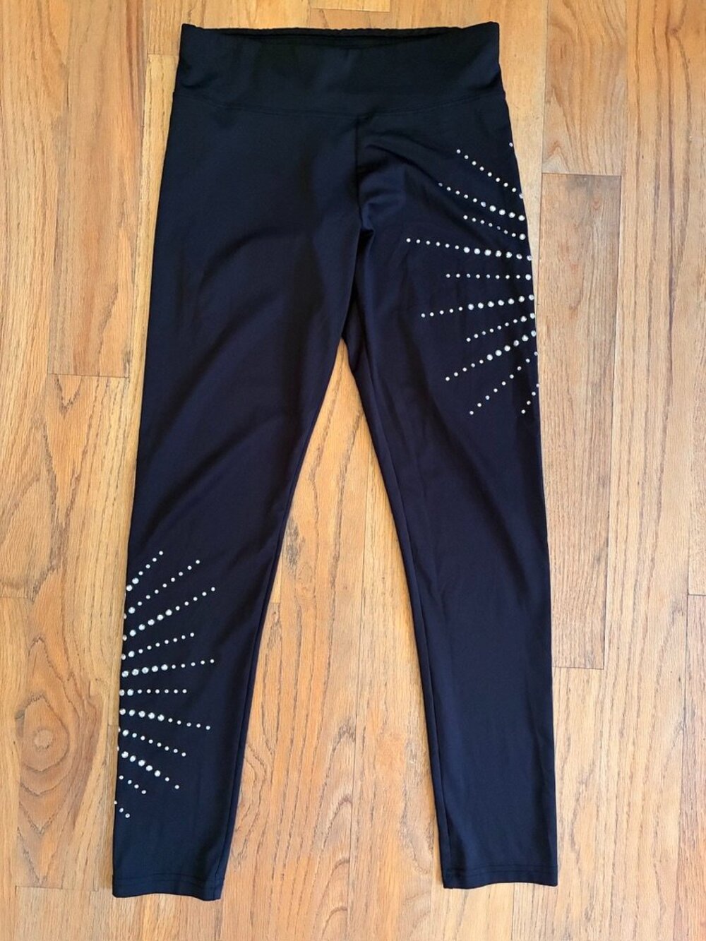 Justice Girls Black Rhinestone Burst Performance Leggings Size 16